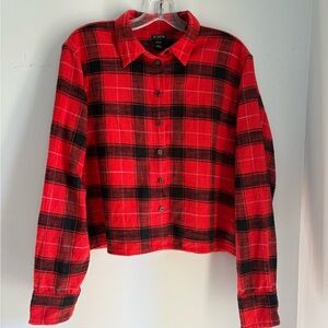 Preowned J.CREW WOMEN’s CROPPED FLANNEL GARÇON SHIRT Size 10 $45